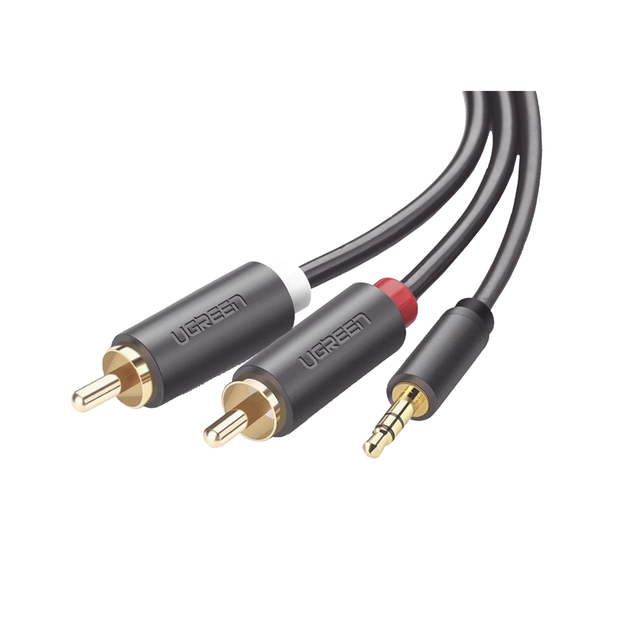 Cable Adaptador de 3.5mm Macho a 2 RCA Macho / 3 Metros / Color Gris / Blindaje Múltiple / ABS / Alta Calidad Cable Adaptador de 3.5mm Macho a 2 RCA Macho / 3 Metros / Color Gris / Blindaje Múltiple / ABS / Alta Calidad
